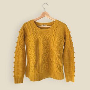 Madewell Open-Side Bobble Pullover Sweater, Mustard Yellow, XXS